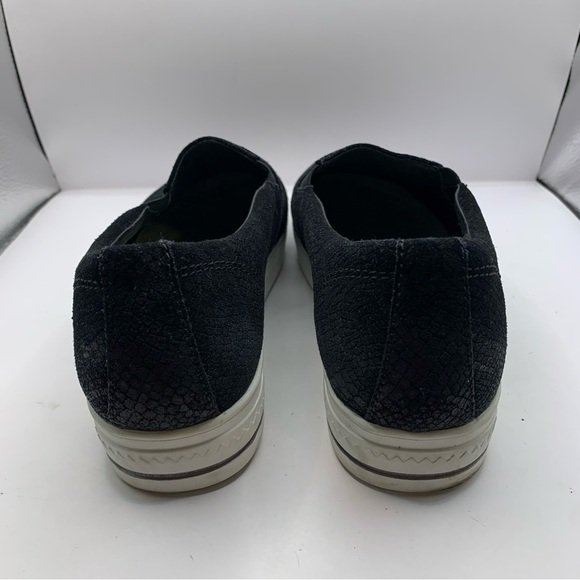 SALVIA black fabric platform loafers KERN COW SUEDE snake print size EU 40 US 9 - Picture 7 of 11